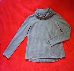 Kuhl Athena Pullover Women L Merino Wool Blend Quilted Cowl Neck Outdoor Hike